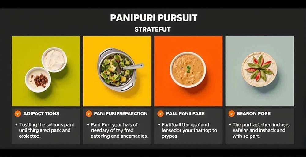 PaniPuriPursuit strategy guide showing optimal pani puri preparation workflow with PaniPuriPursuit watermark